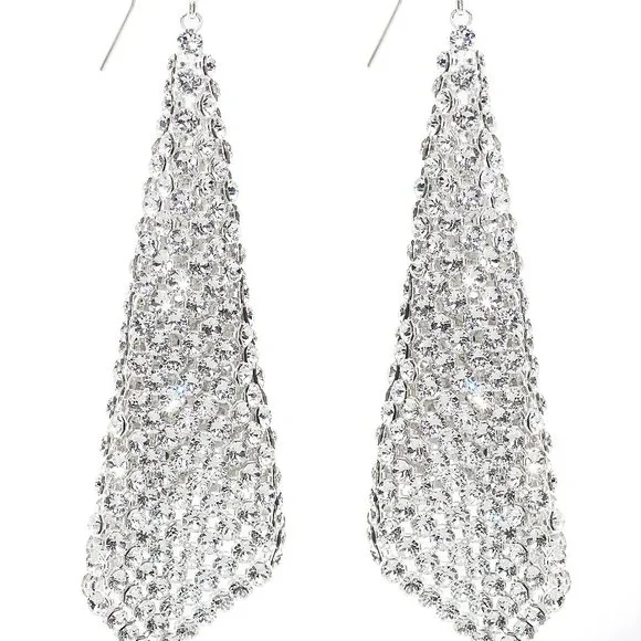 Swarovski Earrings Silver Fit Fan Pierced Dangle Wire Article:976061 BOX